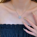 Copper Zircon Flower Necklace Minimalist Korean Collarbone Chain For Women view 4