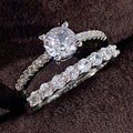 Fashion Minimalist AAA Zircon Two Piece Couple Rings For Women, Cross Border Popular Matching Rings view 1