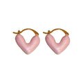 Korean Pink Cat Eye Stone Flower Stud Earrings With Silver Pins, Rhinestone Sweet Alloy Jewelry view 5