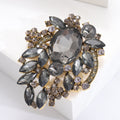 Alloy Crystal Glass Brooch For Luxury Fashion Garment Decoration view 4