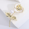 Alloy Enamel Camellia Brooch For Coats Suits And Fashion Accessories view 4