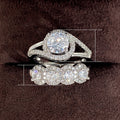 Simple Geometric Full Cubic Zirconia Women's Stack Ring Set, Engagement Banquet Jewelry view 5