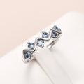 Trendy Wave Zircon Ring For Women Copper Inlaid Blue Zircon Niche Design Fashion Accessory view 2