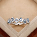 Trendy Wave Zircon Ring For Women Copper Inlaid Blue Zircon Niche Design Fashion Accessory view 4