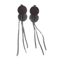 Geometric Metal Line Tassel Drop Earrings With Silver Needle Posts, Minimalist Sequin Design view 5
