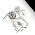 Korean Light Luxury Micro Pave Cubic Zirconia Pearl Stud Earrings For Women Sweet Jewelry view 5