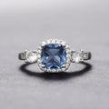 European American Colored Gemstone Zircon Ring, Women's Wedding Exchange Finger Jewelry view 4