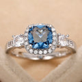European American Colored Gemstone Zircon Ring, Women's Wedding Exchange Finger Jewelry view 6