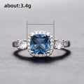 European American Colored Gemstone Zircon Ring, Women's Wedding Exchange Finger Jewelry view 5