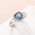 European American Colored Gemstone Zircon Ring, Women's Wedding Exchange Finger Jewelry view 2