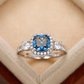 European American Colored Gemstone Zircon Ring, Women's Wedding Exchange Finger Jewelry view 1