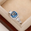 European American Colored Gemstone Zircon Ring, Women's Wedding Exchange Finger Jewelry view 3