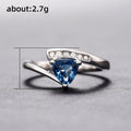 European Twisted Arm Micro Pave Dark Blue Zircon Ring Romantic Light Luxury Women Finger Ring view 5