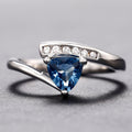 European Twisted Arm Micro Pave Dark Blue Zircon Ring Romantic Light Luxury Women Finger Ring view 1