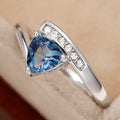 European Twisted Arm Micro Pave Dark Blue Zircon Ring Romantic Light Luxury Women Finger Ring view 4