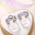 European American Fashion Womens Engagement Ring Set Zircon Micro Pave White Gold Plated Jewelry view 4