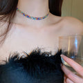 Korean Minimalist Alloy Rhinestone Rhombus Geometric Choker Necklace For Women view 2