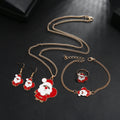 Cute Christmas Santa Claus Tree Reindeer Enamel Alloy Jewelry Set Elegant Holiday Drop Earrings view 2