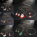 Cute Christmas Santa Claus Tree Reindeer Enamel Alloy Jewelry Set Elegant Holiday Drop Earrings view 1