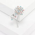 Alloy Resin Dandelion Brooch Pin With Colored Rhinestone Shawl Clasp view 4