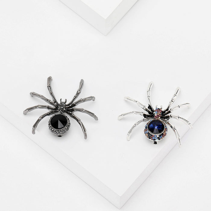 Alloy Rhinestone Spider Brooch Pin For Mens Suit Lapels