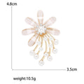 Alloy Pearl Acrylic Flower Brooch Pin For Fashion Apparel view 5