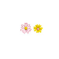 Fresh Asymmetric Little Daisy Flower Enamel 925 Silver Pin Studs Summer Elegant Earrings view 5