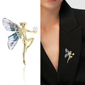 Alloy Acrylic Rhinestone Gymnast Girl Brooch For Suit Lapel Decoration view 2