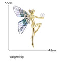 Alloy Acrylic Rhinestone Gymnast Girl Brooch For Suit Lapel Decoration view 5