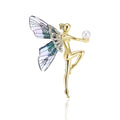 Alloy Acrylic Rhinestone Gymnast Girl Brooch For Suit Lapel Decoration view 1