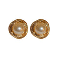Light Luxury Alloy Geometric Wrapped Brushed Pearl Stud Earrings For Women view 5