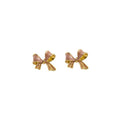 Elegant French Cream Enamel Bowknot Studs For Women Light Luxury Sweet Alloy Bow Ear Jewelry Earrings view 5