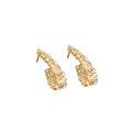 Luxury Gold U-Shaped Rhinestone Hoop Studs, Elegant Minimal Commuter Fashion Jewelry Earrings view 5