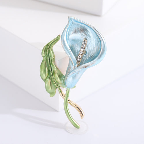 Alloy Enamel Morning Glory Brooch Pin For Suit And Sweater Decor