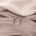 Elegant Silver Tone Alloy Lava Star Stud Drops With Sparkling Zircon Rhinestone For Women Earrings view 3