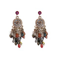 Crystal Flower Tassel Drop Earrings With Rhinestone Silver Needle Vintage Ethnic Style view 5
