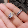 Women's Square Cut Zircon Matching Couple Ring Set, Hot Selling Fashion Jewelry view 5