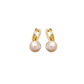 Elegant Luxury Gold Plated Alloy Rhinestone Hoop Studs With Simulated Pearl Drop Earrings view 5