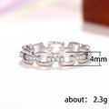 Chain Shape Pave Cubic Zirconia Index Finger Ring For Women Fashion Copper Jewelry view 5