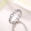 Chain Shape Pave Cubic Zirconia Index Finger Ring For Women Fashion Copper Jewelry view 2