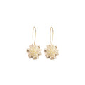 Luxury White Acrylic Flower Ball Long Drop Hook Earrings Elegant Petal Geometric Statement Earrings view 5