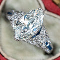 Fashion Commuter Women's Ring With Inlaid Marquise Large Zircon Stone, Elegant Finger Jewelry view 1
