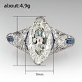 Fashion Commuter Women's Ring With Inlaid Marquise Large Zircon Stone, Elegant Finger Jewelry view 5