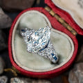 Fashion Commuter Women's Ring With Inlaid Marquise Large Zircon Stone, Elegant Finger Jewelry view 6