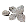 Copper Full Zircon Flower Open Ring For Women, Light Luxury Fine Adjustable Finger Jewelry view 5