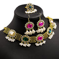Bohemian Vintage Oval Crystal Rhinestone Pearl Tassel Gold Alloy Statement Jewelry Drop Earrings view 1
