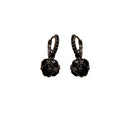 Vintage Square Black Rhinestone Hoop Drop Earrings Luxury Geometric Alloy Dark Style Earrings view 5