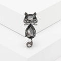 Alloy Crystal Bow Cat Brooch Pin For Blazers And Apparel view 2