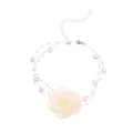 Ethereal Mesh Flower Faux Pearl Three Layer Necklace Fresh Floral Choker Jewelry view 5