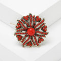 Alloy Turquoise Sunflower Brooch Pin For Vintage Apparel Accessories view 3